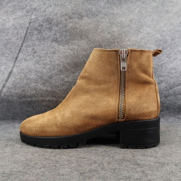 Urban Outfitters Shoes Womens 9 Bootie Fashion Leather Double Zip Moto Lifestyle - Picture 5 of 16